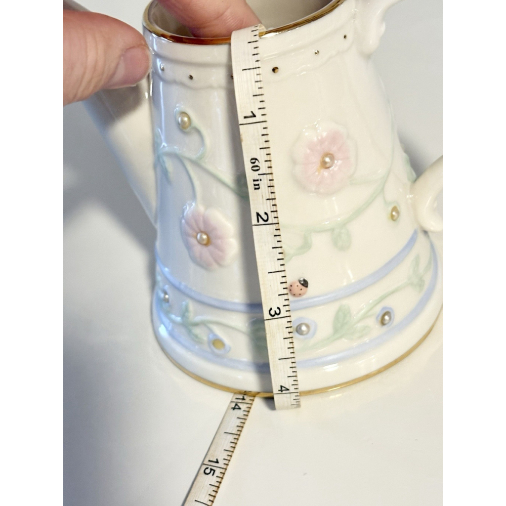 Lenox Bird Mini Watering Can Vase Floral Ladybug Porcelain Garden Pitcher - Picture 6 of 7